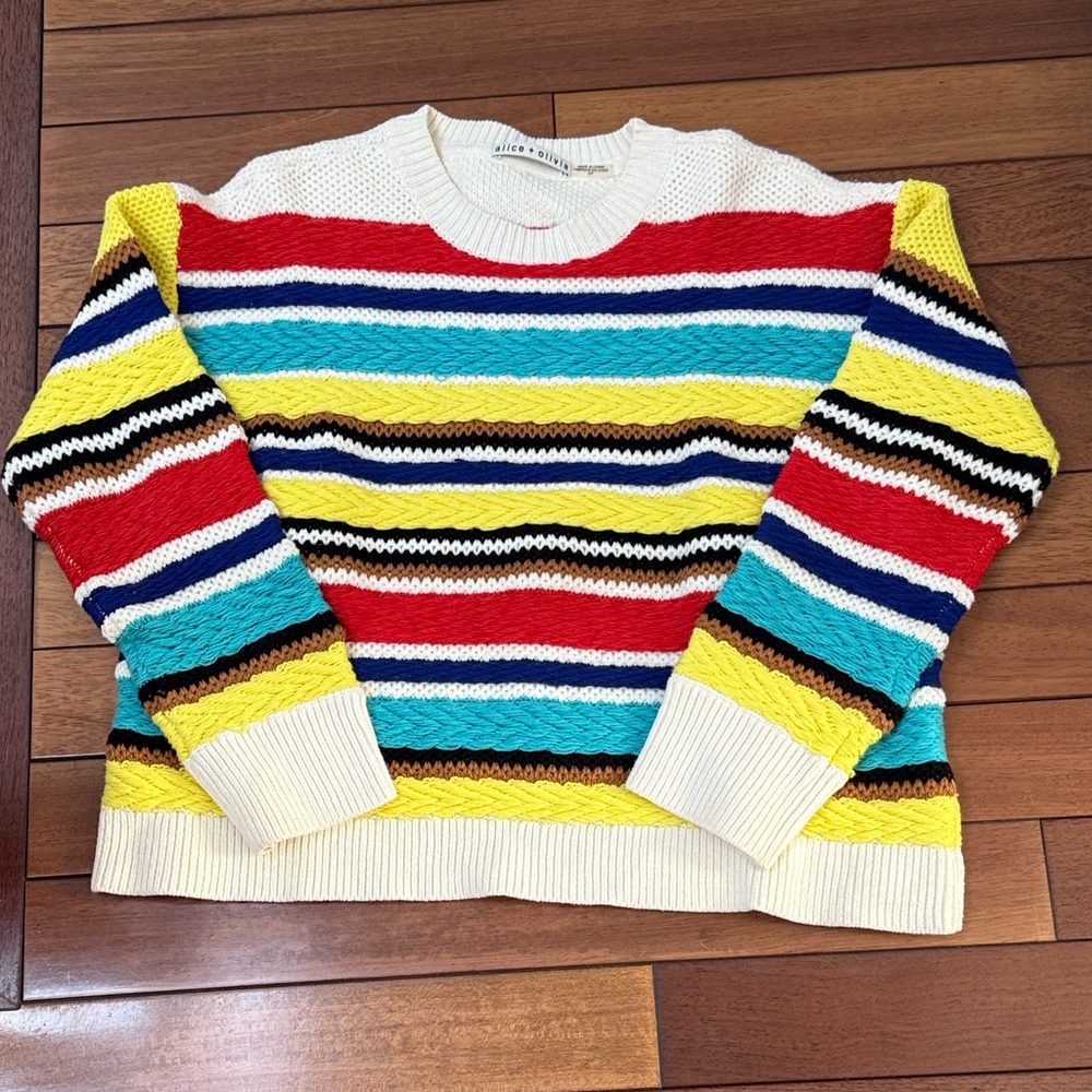 Alice + Olivia Colorful Striped Women's Sweater S